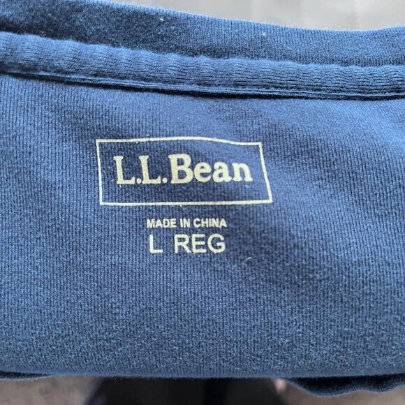 L.L.Bean, Women's, Double L Rib-Knit Tee Vneck Elbow Sleeve, Navy, Large - Picture 4 of 5